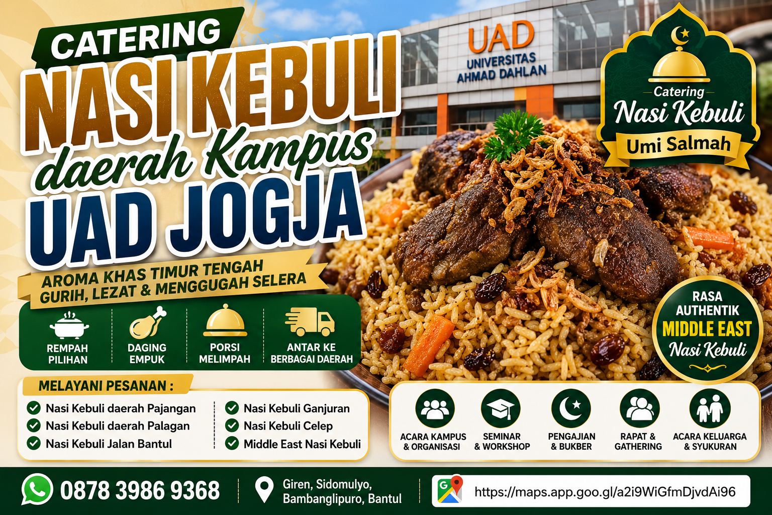 catering nasi kebuli daerah uad jogja
